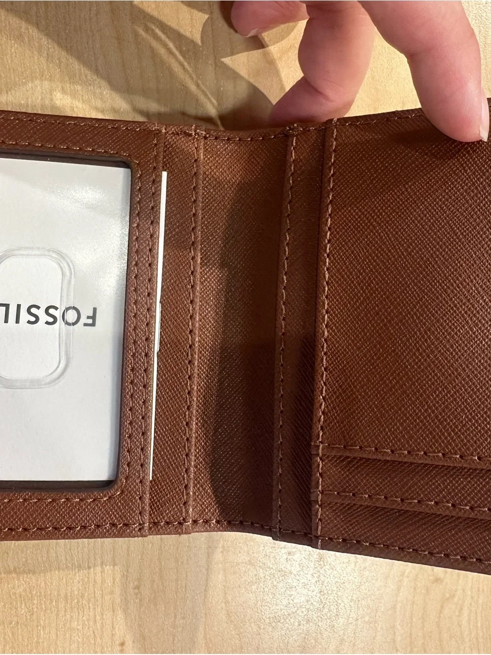 Fossil Olive Green Crossbody Saddle Bag with Brown Card Case